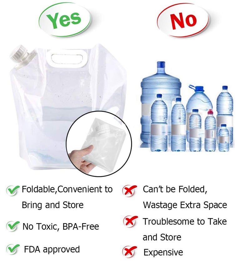 SUPANT 12 x 5 Litres/16 Gal Collapsible Emergency Water Jug Container, Freezable, BPA Free Plastic Water Carrier Tank, Outdoor Folding Water Bag for Sport Camping Riding Mountaineer, Food Grade - Image 4